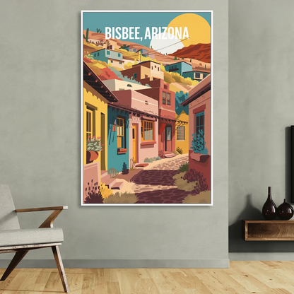 Bisbee Artistic Alleyways Sitting Room - White Canvas Wall Art