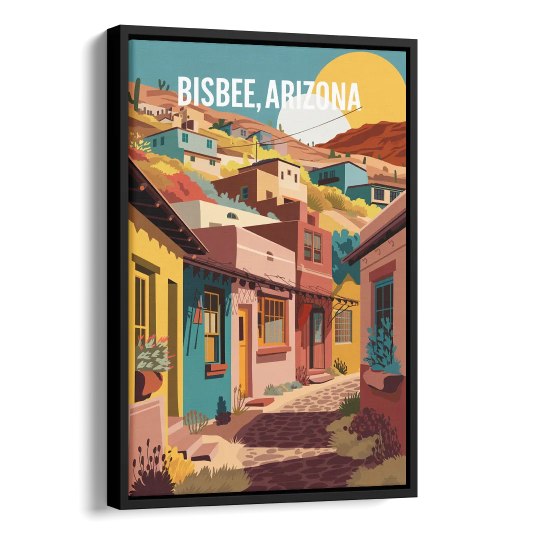 Bisbee Artistic Alleyways Side - Black Canvas Wall Art