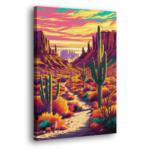 Bisbee Colorful Southwest Vibes - Canvas Wall Art - Side