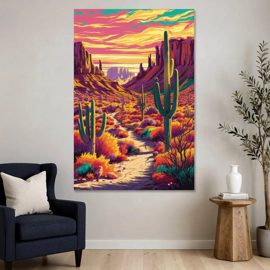 Bisbee Colorful Southwest Vibes - Canvas Wall Art - Sofa - 40x60