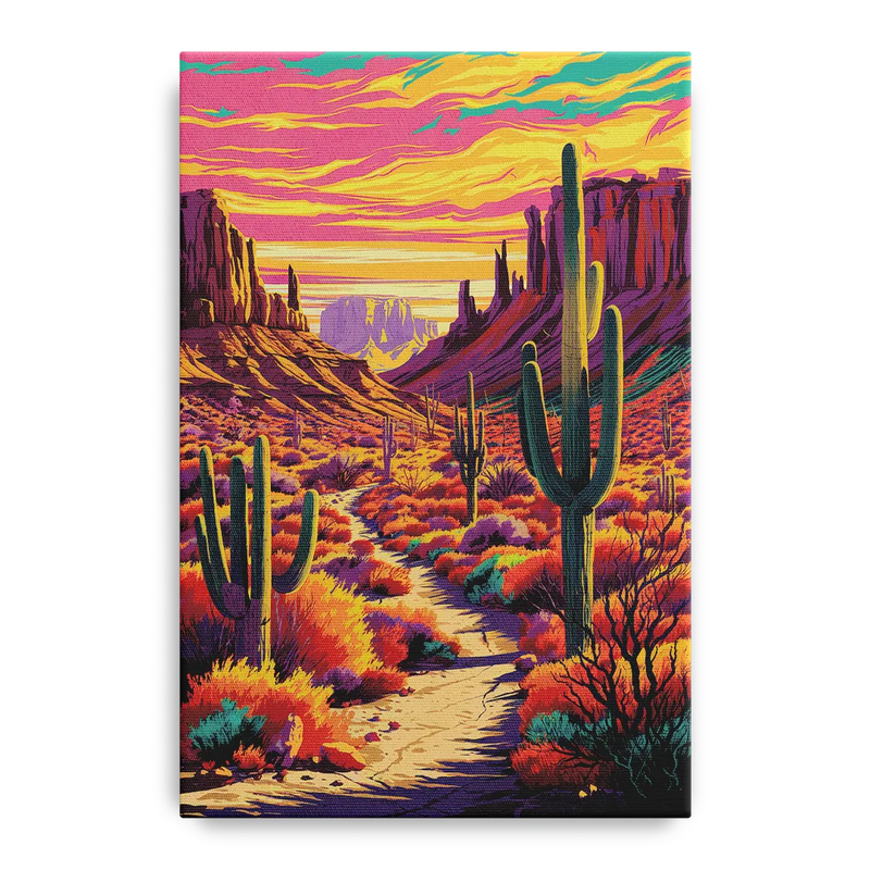 Bisbee Colorful Southwest Vibes Front - Canvas Wall Art