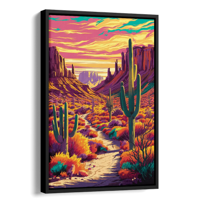 Bisbee Colorful Southwest Vibes Side - Black Canvas Wall Art