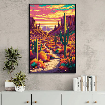 Bisbee Colorful Southwest Vibes Sitting Room - Black Canvas Wall Art