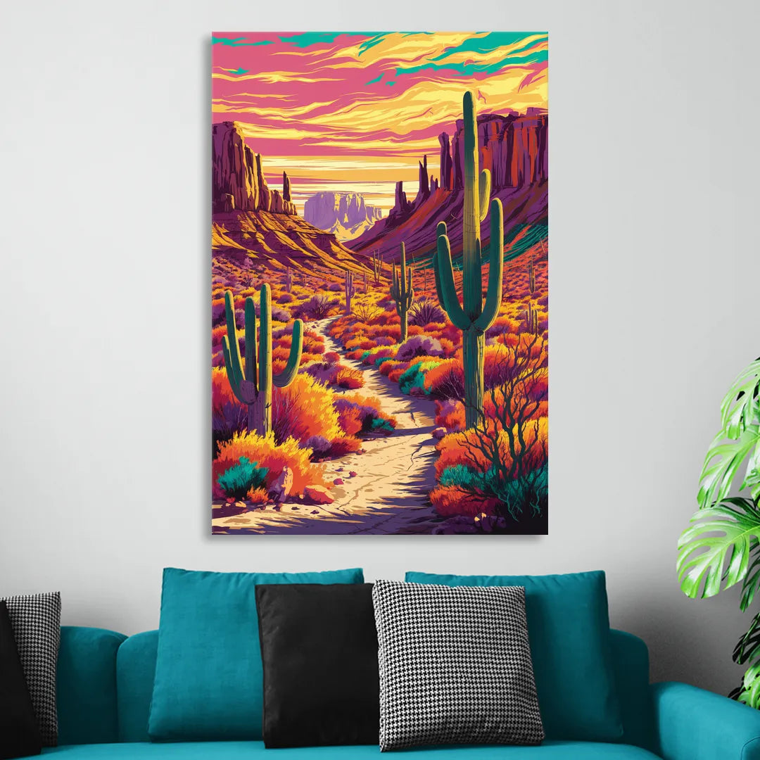 Bisbee Colorful Southwest Vibes Sitting Room - Canvas Wall Art