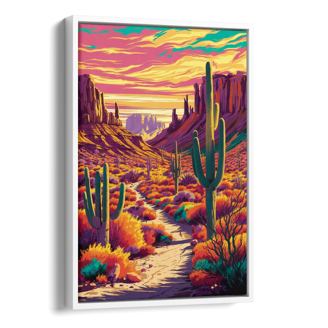 Bisbee Colorful Southwest Vibes Side - White Canvas Wall Art