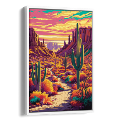 Bisbee Colorful Southwest Vibes Side - White Canvas Wall Art
