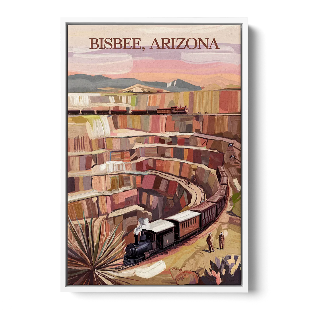Bisbee Copper Mining Heritage Front - White Canvas Wall Art