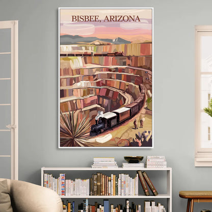 Bisbee Copper Mining Heritage Living Room - White Canvas Wall Art