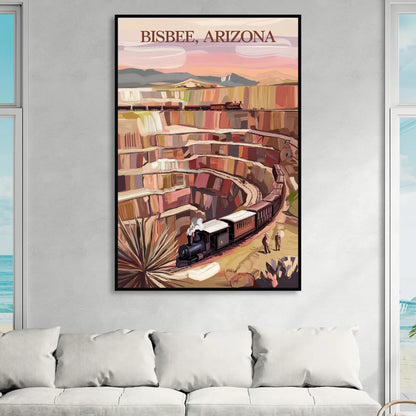 Bisbee Copper Mining Heritage Sitting Room - Black Canvas Wall Art
