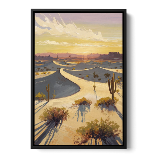 Bisbee Desert Sunrise - Black Framed Canvas Wall Art - Front
