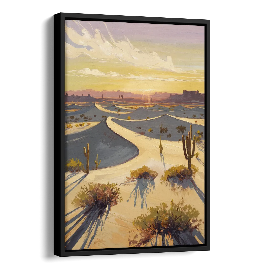 Bisbee Desert Sunrise Side - Black Canvas Wall Art