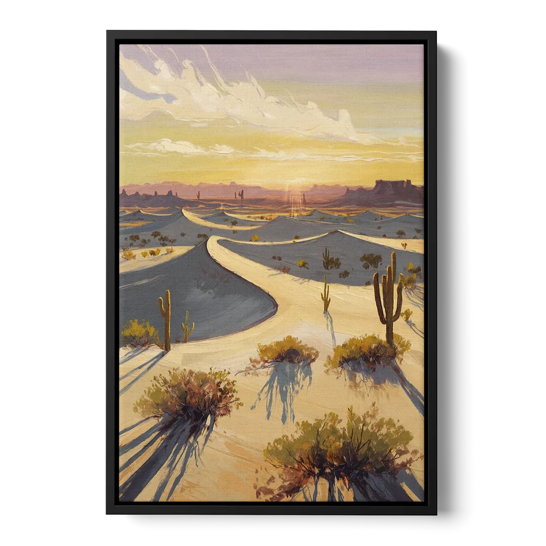 Bisbee Desert Sunrise Front - Black Canvas Wall Art