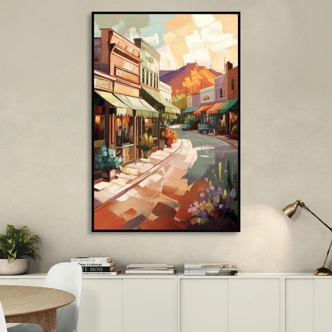 Bisbee Historic Streetscape Living Room - Black Canvas Wall Art