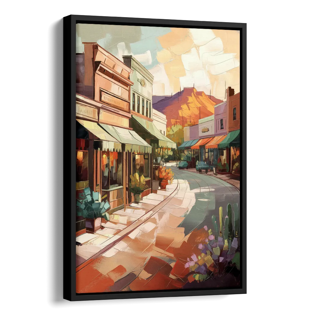 Bisbee Historic Streetscape Side - Black Canvas Wall Art