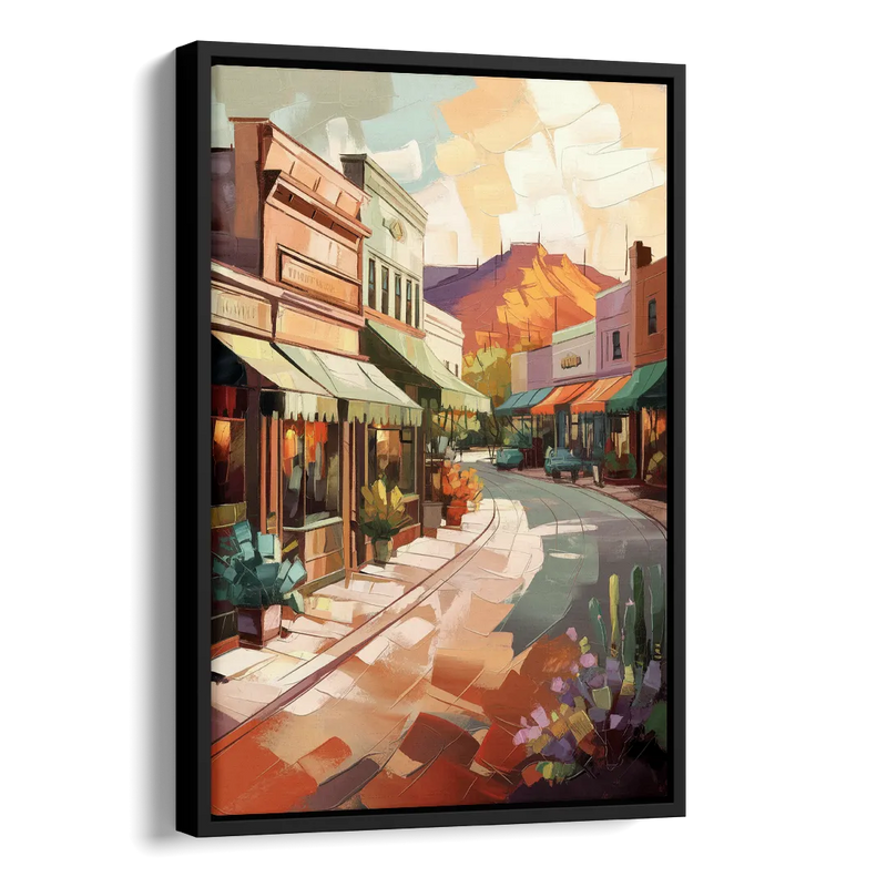 Bisbee Historic Streetscape Side - Black Canvas Wall Art