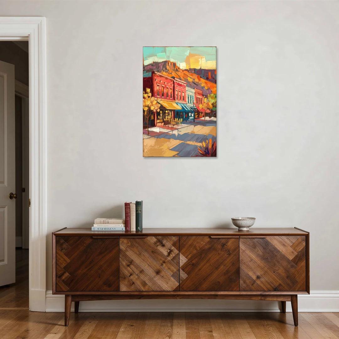 Bisbee Quaint Downtown View - Canvas Wall Art - Coffee Table - 24x36