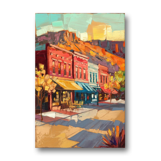 Bisbee Quaint Downtown View - Canvas Wall Art - Front