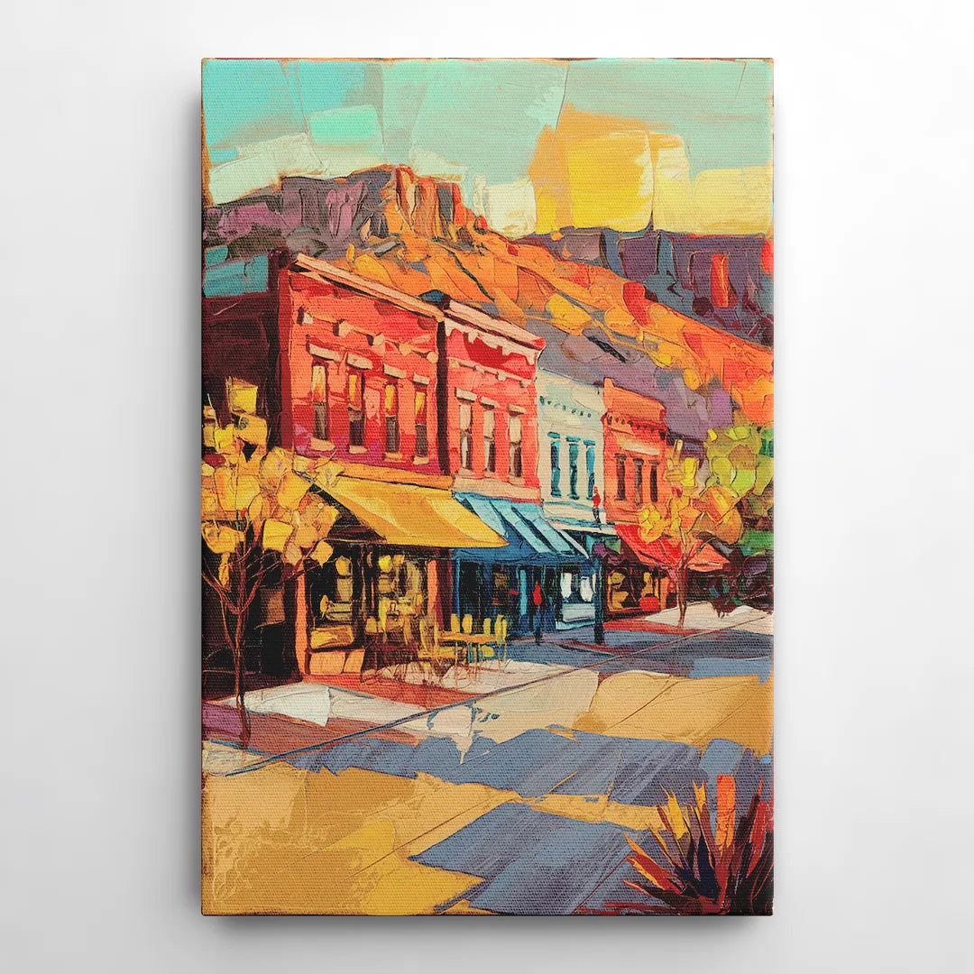 Bisbee Quaint Downtown View - Canvas Wall Art