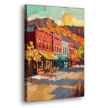 Bisbee Quaint Downtown View Side - Canvas Wall Art