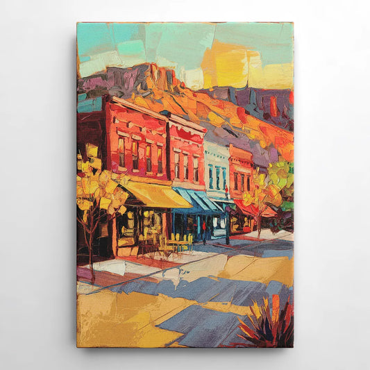 Bisbee Quaint Downtown View - Canvas Wall Art