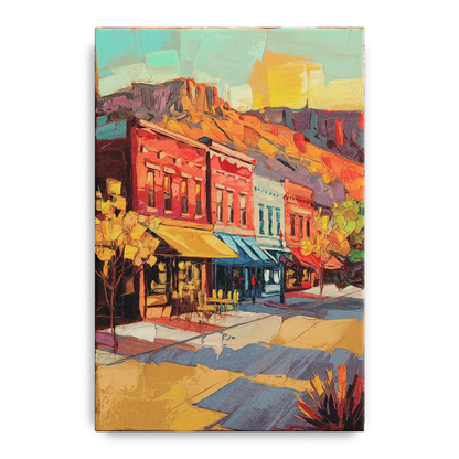 Bisbee Quaint Downtown View Front - Canvas Wall Art