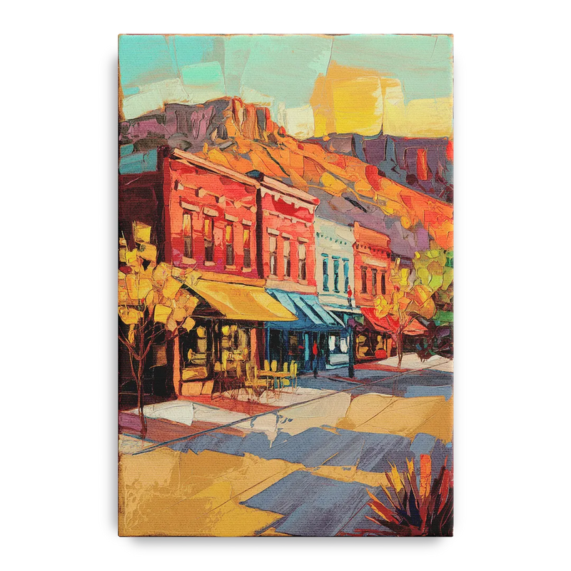 Bisbee Quaint Downtown View Front - Canvas Wall Art