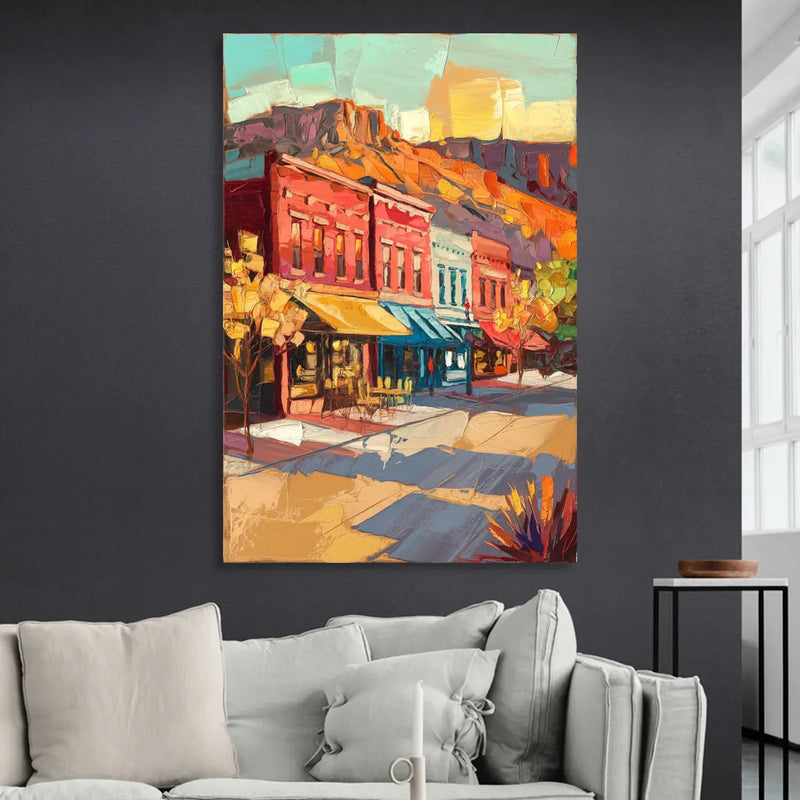 Bisbee Quaint Downtown View Sitting Room - Canvas Wall Art