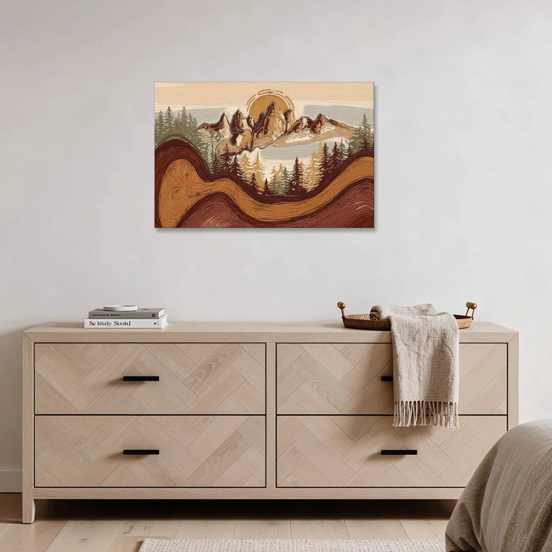 Bisbee Rustic Mountain Scene - Canvas Wall Art - Coffee Table - 36x24