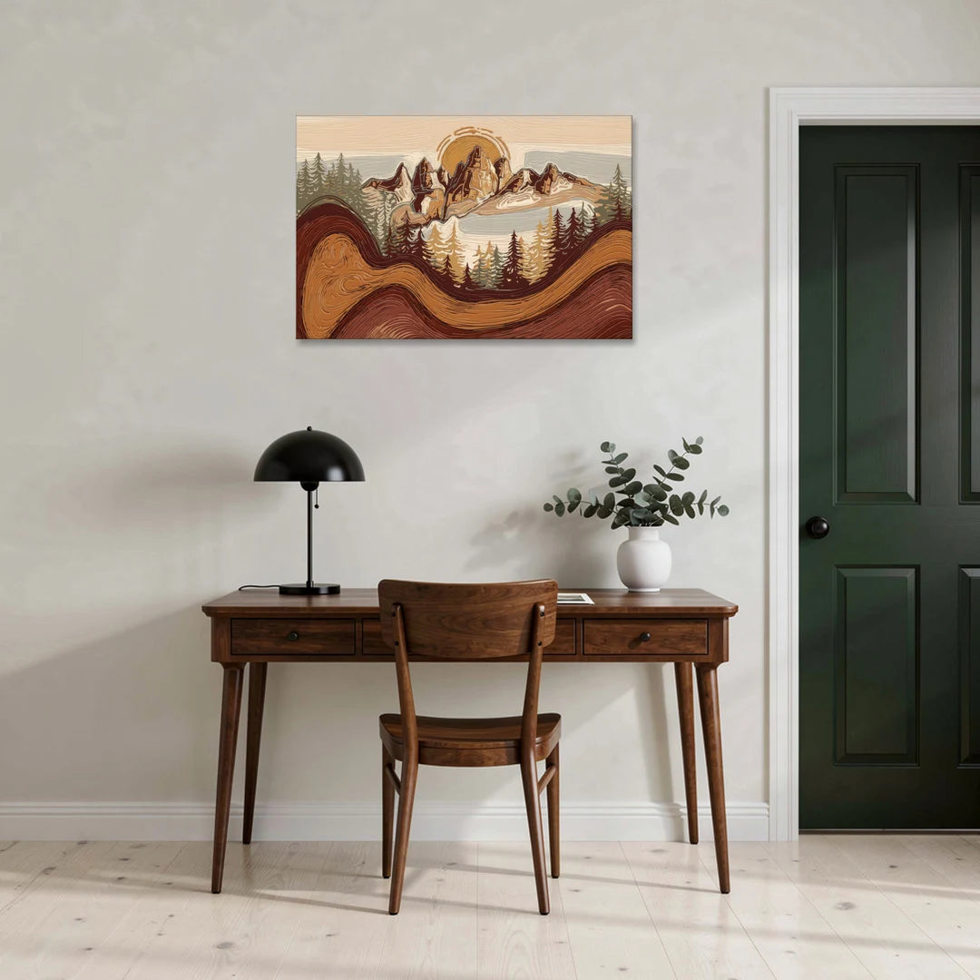 Bisbee Rustic Mountain Scene - Canvas Wall Art - Office - 36x24