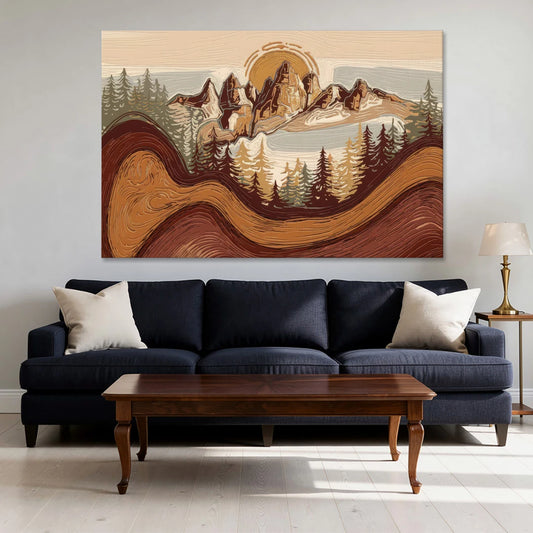 Bisbee Rustic Mountain Scene - Canvas Wall Art - Sofa - 60x40