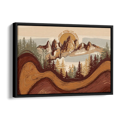 Bisbee Rustic Mountain Scene Side - Black Canvas Wall Art