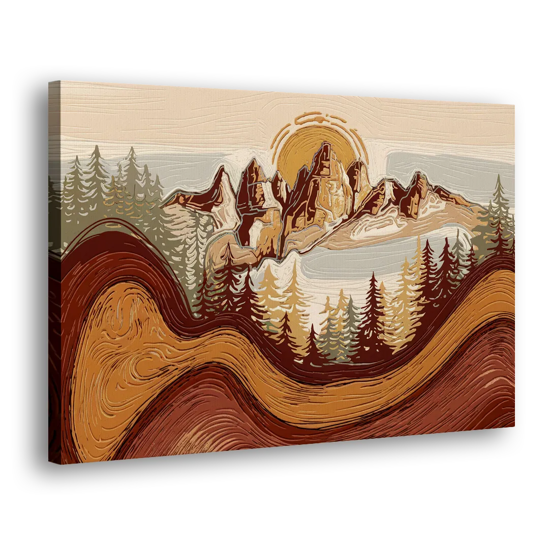 Bisbee Rustic Mountain Scene Side - Canvas Wall Art