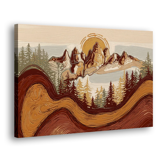 Bisbee Rustic Mountain Scene Side - Canvas Wall Art