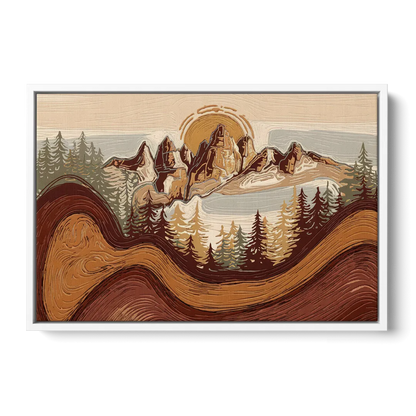 Bisbee Rustic Mountain Scene Front - White Canvas Wall Art