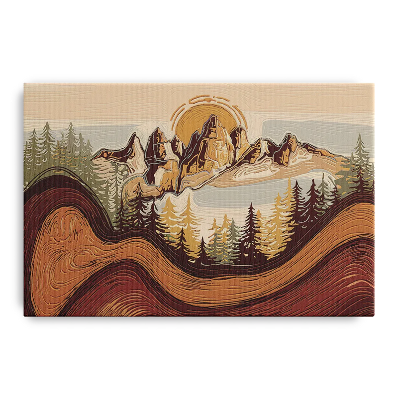 Bisbee Rustic Mountain Scene Front - Canvas Wall Art