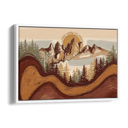 Bisbee Rustic Mountain Scene Side - White Canvas Wall Art