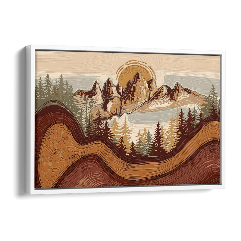 Bisbee Rustic Mountain Scene Side - White Canvas Wall Art