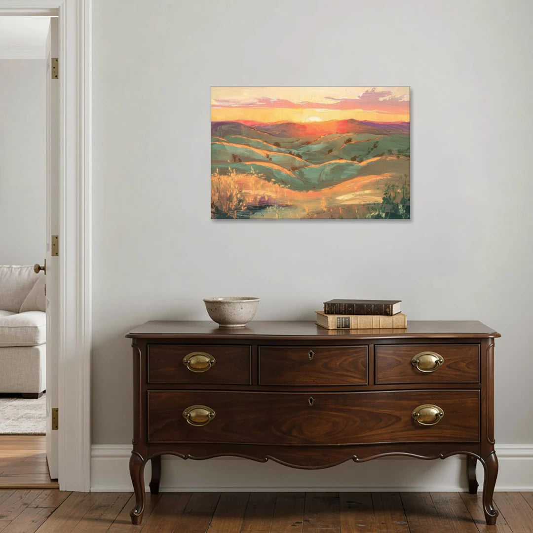 Bisbee Sunset Over Hills - Canvas Wall Art - Coffee Table - 36x24