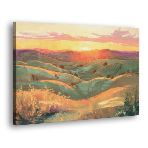 Bisbee Sunset Over Hills - Canvas Wall Art - Side