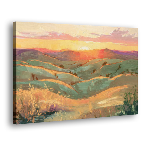 Bisbee Sunset Over Hills - Canvas Wall Art