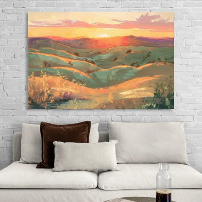 Bisbee Sunset Over Hills Sitting Room - Canvas Wall Art