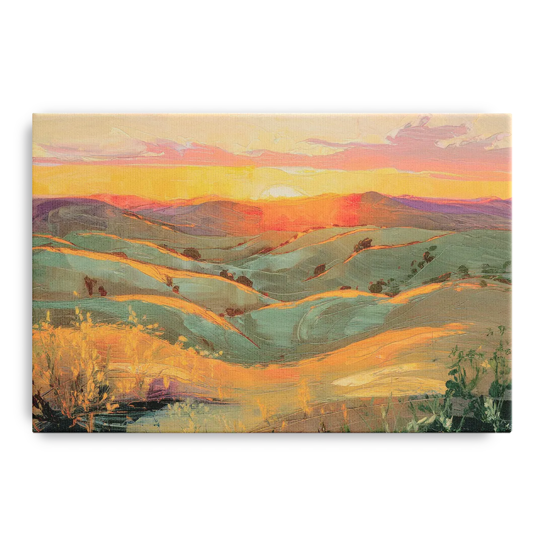 Bisbee Sunset Over Hills Front - Canvas Wall Art