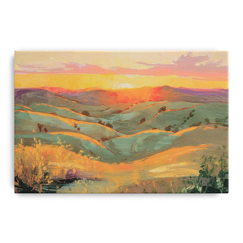 Bisbee Sunset Over Hills Front - Canvas Wall Art