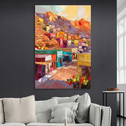 Bisbee Vibrant Skyline Living Room - Canvas Wall Art