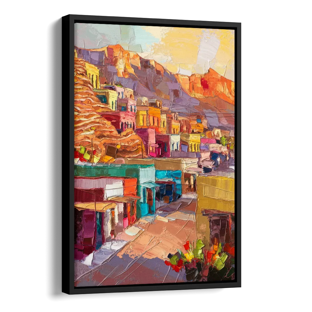 Bisbee Vibrant Skyline Side - Black Canvas Wall Art
