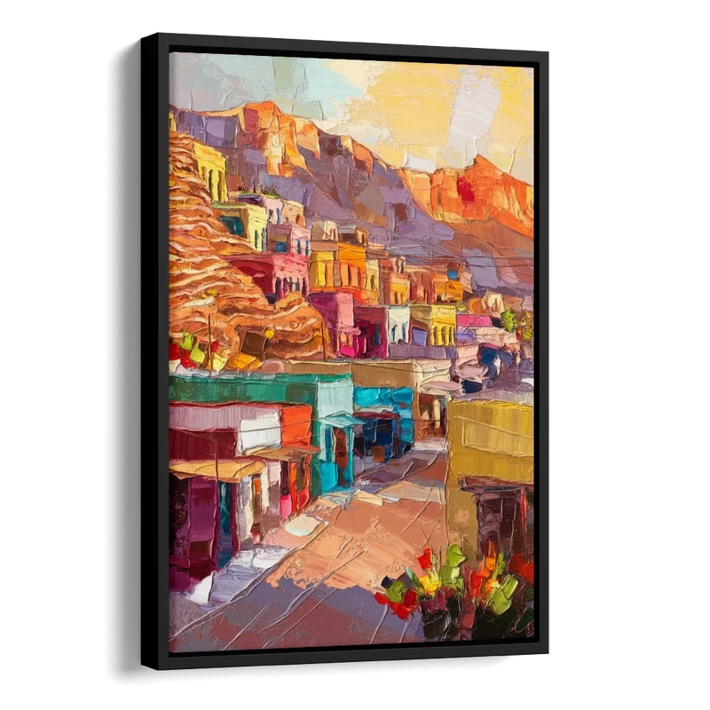Bisbee Vibrant Skyline Side - Black Canvas Wall Art