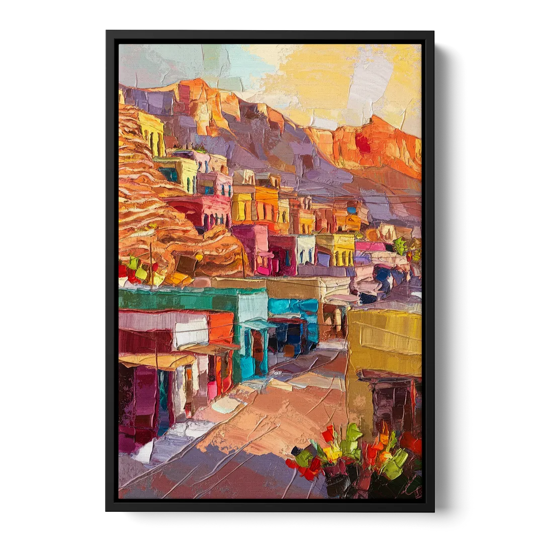 Bisbee Vibrant Skyline Front - Black Canvas Wall Art