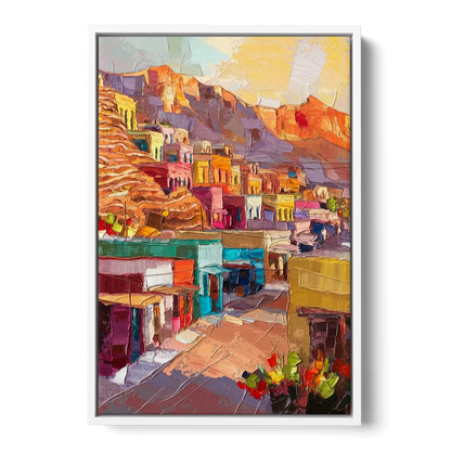 Bisbee Vibrant Skyline Front - White Canvas Wall Art