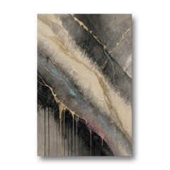 Black Marble with Gilded Veins for the Bathroom - Canvas Wall Art - Front