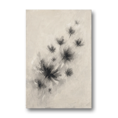 Black and White Abstract Art Prints Charcoal Blooms - Canvas Wall Art - Front
